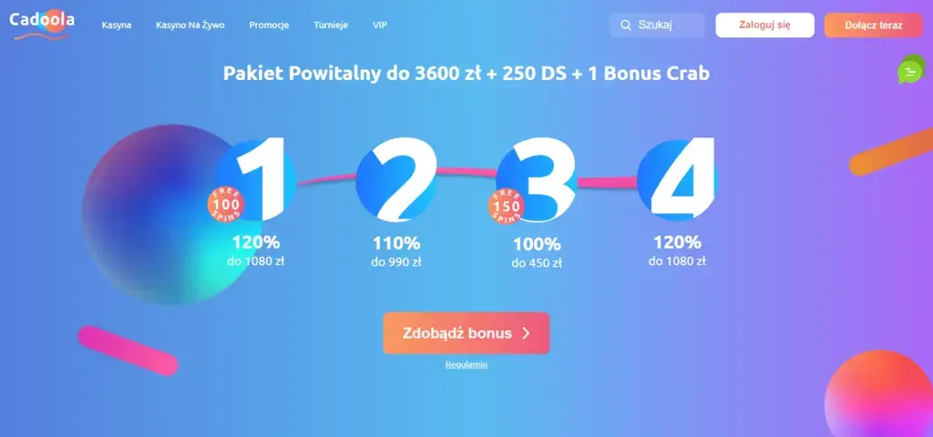 Cadoola Casino kody promocijny