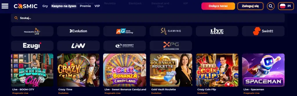  Cosmic Zapewnia Również Bonus Bez
 Czacie Na Żywo
