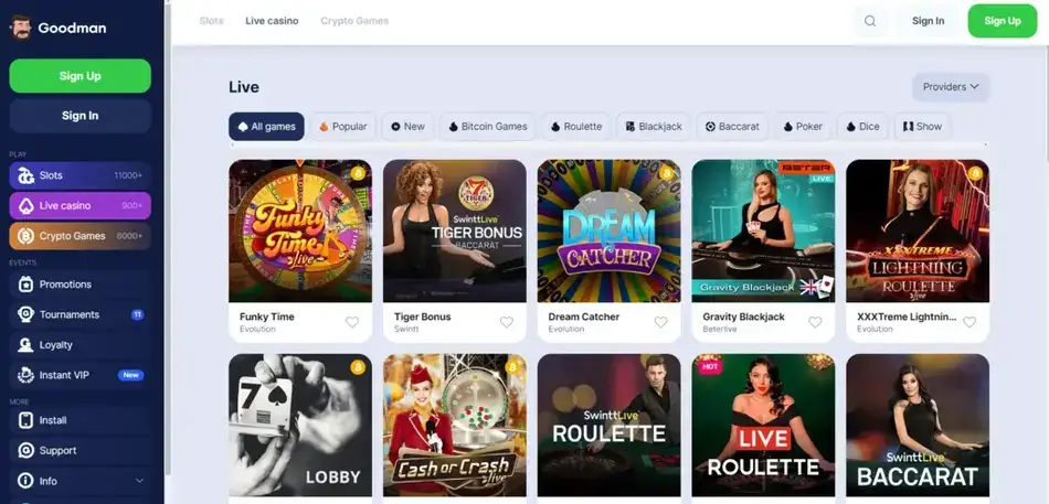 goodman casino bonus bez depozytu