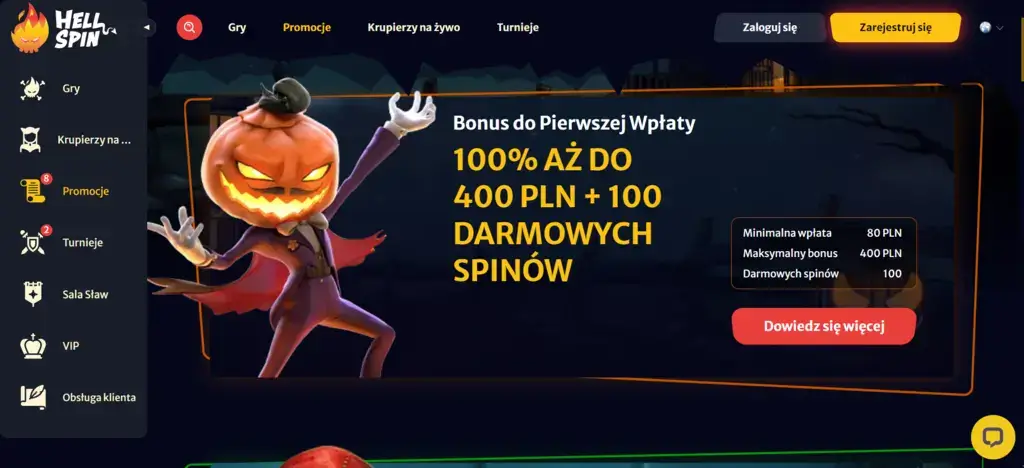 Hell Spin darmowe spiny kod promocyjny
