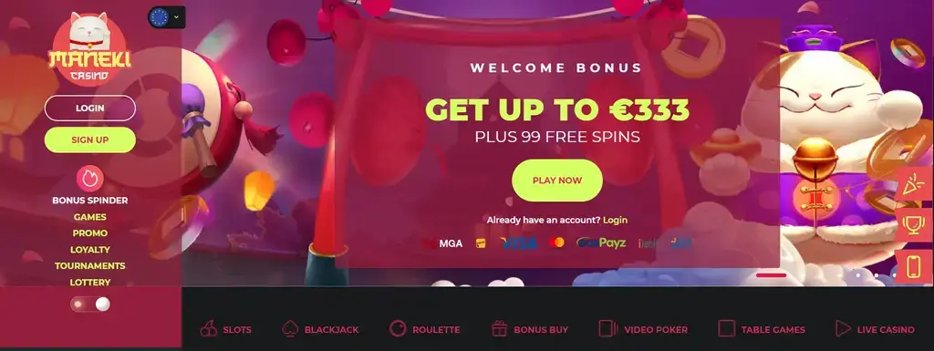 Maneki kod na darmowe spiny