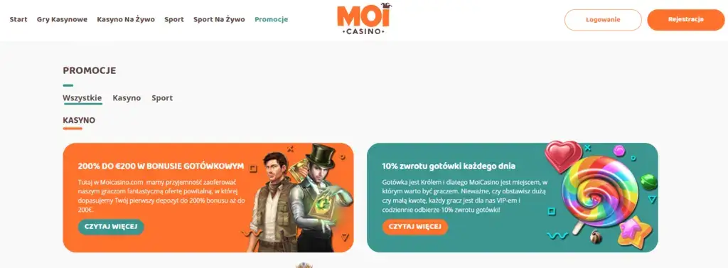 Moi Casino free spins bonus kode