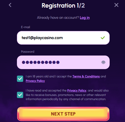 Otworzyć konto w Nova Jackpot i wprowadź kod promocijny