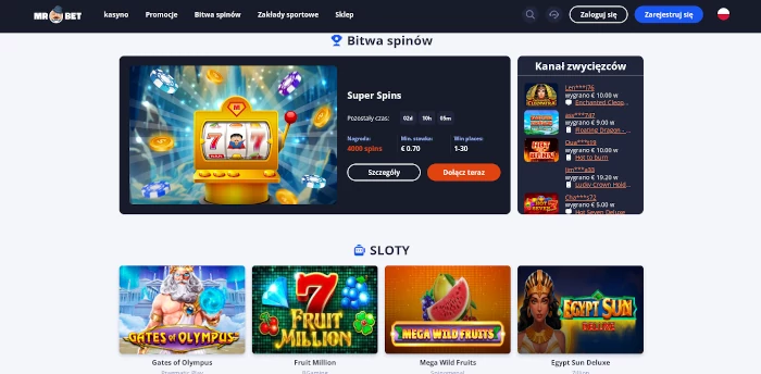 Bonusy bez depozytu w MrBet Casino