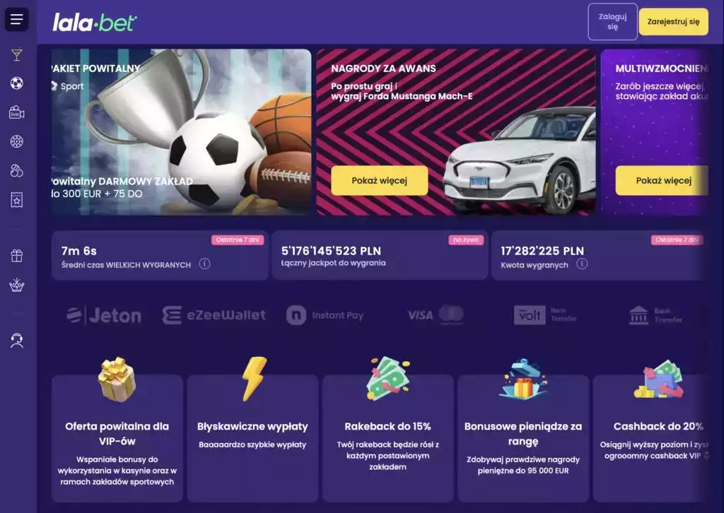 kody promocyjne na darmowe spiny w Lalabet