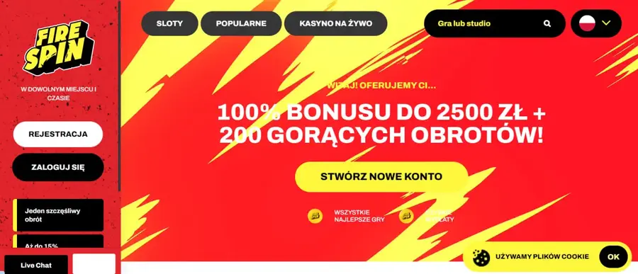 kody promocyjne na darmowe spiny w Firespin