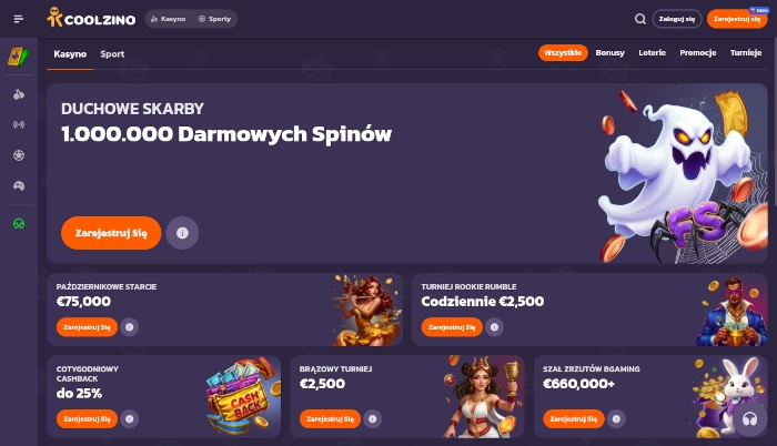 Promocje Coolzino darmowe spiny