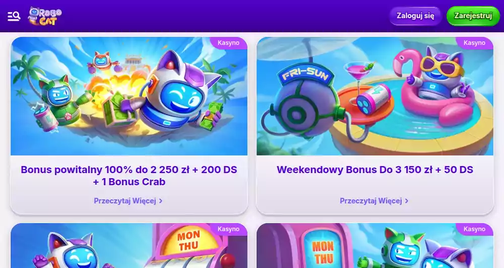 Robocat casino bonus bez depozytu