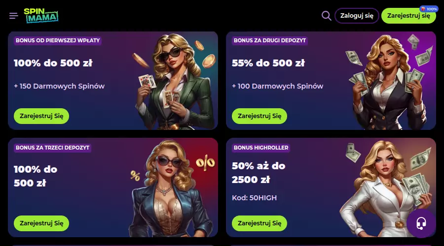 Spinmama bonusy ta promocje spinmama bonusy