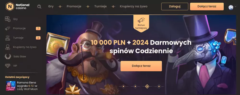 national casino free spins no deposit bonus