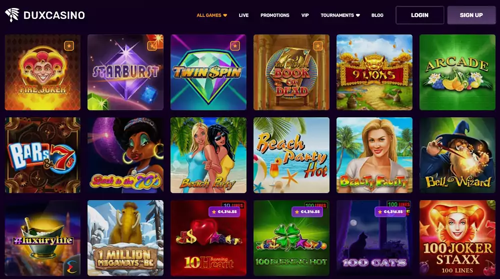 Dux Casino no deposit bonus 20 free spins