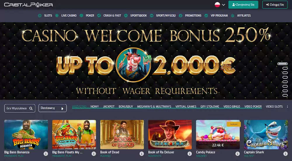 cristal poker kod na darmowe spiny
