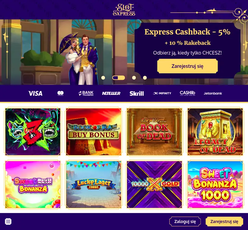 SlotExpress bonus bez depozytu i inne promocje