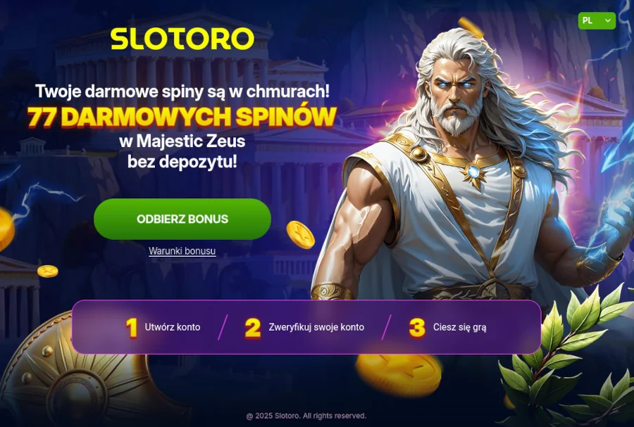 Slotoro casino no deposit bonus 77 darmowych spinów