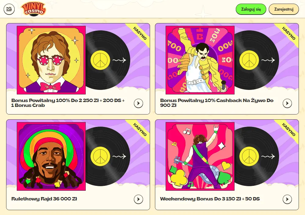 Vinyl casino bonusy