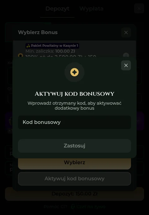 Wprowadzanie Goldzino casino bonus code